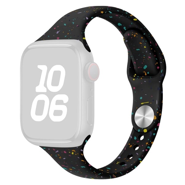 KALEBOL Silikonklokkerem Apple Watch Series 10 42 mm Fargerike flakarmbånd - Svart
