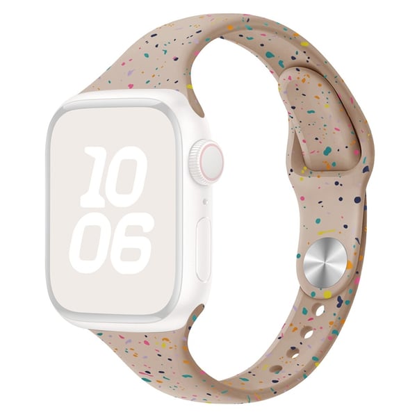 KALEBOL Silikonklokkerem Apple Watch Series 10 42 mm Fargerike flakarmbånd - Melkete