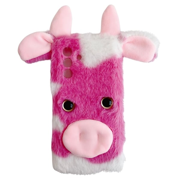 Samsung Galaxy A36 5G Case Fluffy Cows Ear Soft Flexible Protective Phone Cover - Rose