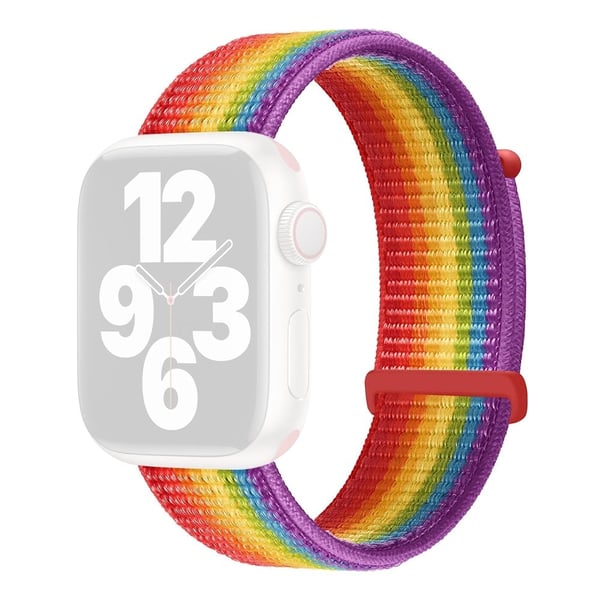 KALEBOL Nylon-klokkearmbånd Apple Watch Series 10 42 mm håndleddsrem - Regnbue KALEBOL Nylon-klokkearmbånd Apple Watch Series 10 42 mm håndleddsrem - Regnbue
