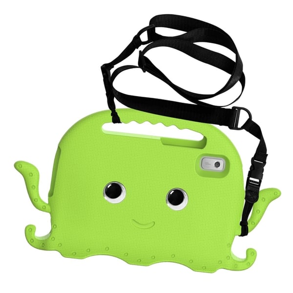 Lenovo Tab M9 EVA Case Cartoon Octopus Hand Grip Tablet Cover with Shoulder Strap - Green
