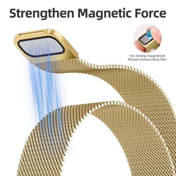 Armbånd Apple Watch Series 10 46 mm med magnetisk lås i rustfritt stål - Gull