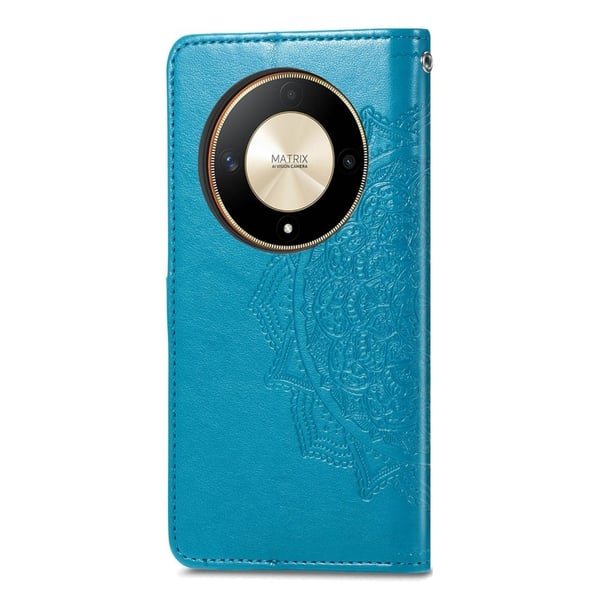 Honor X9b 5G / Magic6 Lite 5G / X50 5G Case Mandala Flower Wallet Leather Phone Cover - Blue