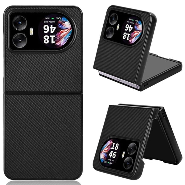 Blackview Hero 10 4G Etui Carbon Fiber Texture stødsikkert Vegansk Læder Phone Cover - Sort
