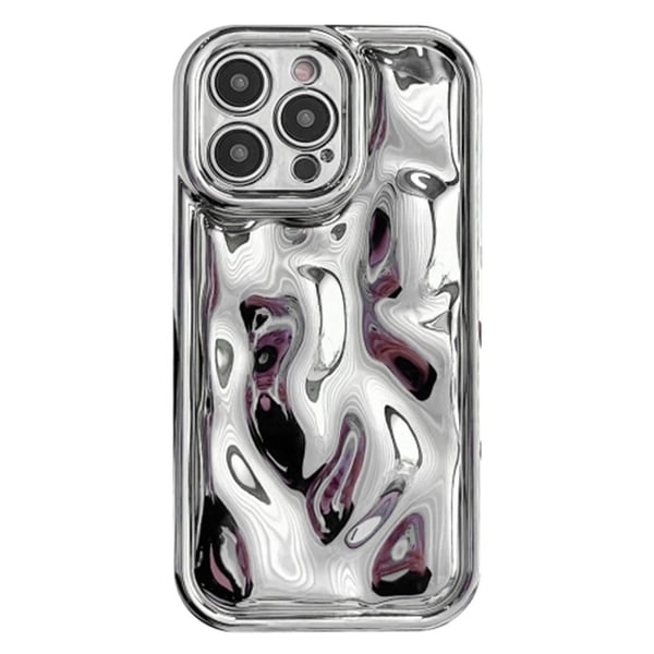iPhone 16 Pro Max Etui Galvaniseret fleksibel skal Meteorit tekstur Telefon cover - Sølv