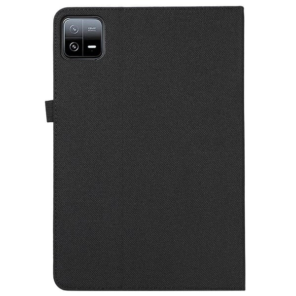Xiaomi Pad 7 / Pad 7 Pro Leather Case Card Holder Cloth Texture Tablet Stand Cover - Black