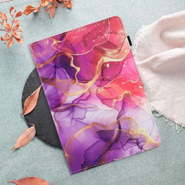iPad mini (2024) / (2021) Case Pattern Leather Tablet Cover with Auto Sleep / Wake, Card Holder - Pink Gold Marble