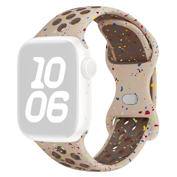 KALEBOL Color Dots silikonrem Apple Watch Series 10 42mm Butterfly Buckle Band - Khaki