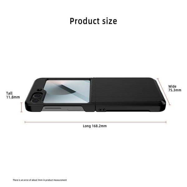 Samsung Galaxy Z Flip6 5G Case Stripes Style Hard Bump Resistant Phone Cover with Screen / Lens Film - Green