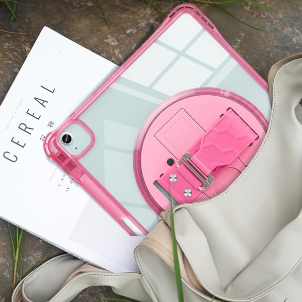 iPad Air 13 (2024) / iPad Pro 12.9 (2022) / (2021) / (2020) / (2018) Case Kickstand Bump resistant, Flexible Acrylic Clear Tablet Cover - Rose