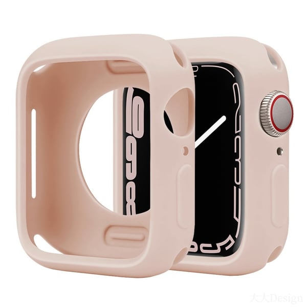 Apple Watch Series 10 46 mm beskyttelsesveske i silikon Candy Color støtsikkert klokkedeksel - Rosa Sand