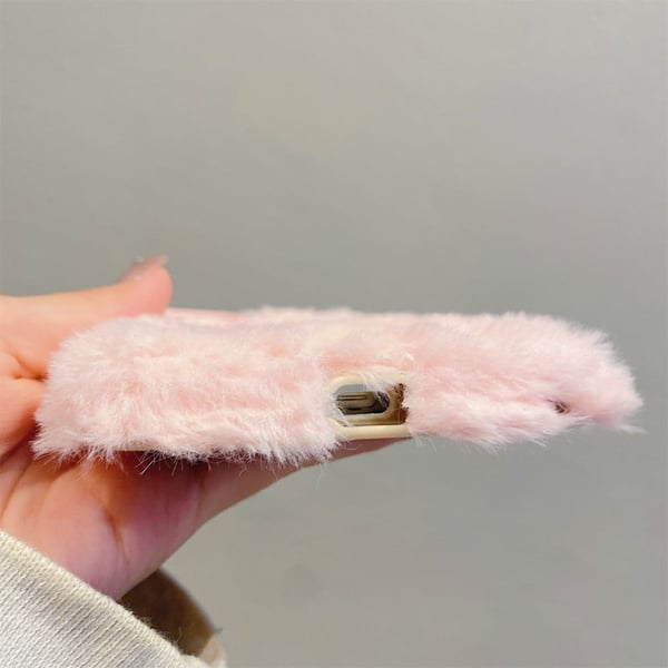 KJS-002 Samsung Galaxy S24 Ultra Case Lens Kickstand Embroidered LOVE Fluffy Flexible Phone Cover - Pink