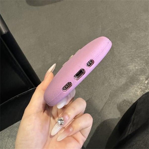 iPhone 16 Pro Case Cartoon Smile Eggplant Soft Silicone Phone Cover