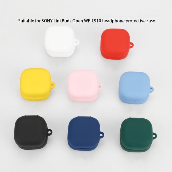 Sony LinkBuds Open WF-L910 Case Bluetooth Earbud Silicone Cover with Anti-Lost Buckle - Midnight Blue