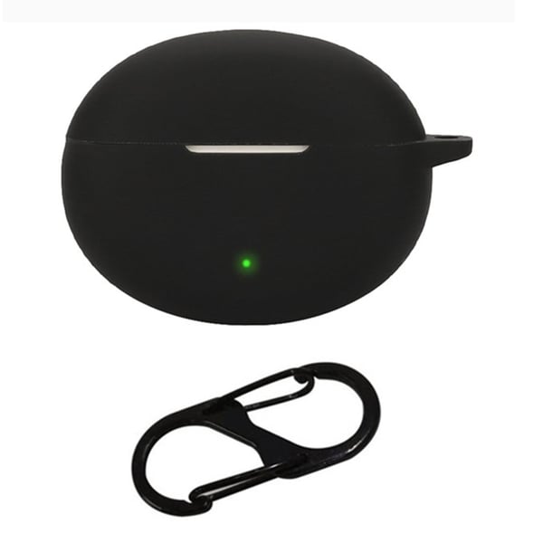 OnePlus Buds Ace 2 Case with Anti Lost Buckle Bluetooth Earbuds Silicone Protective Cover - Black