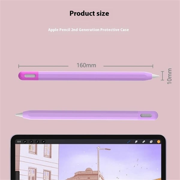 Apple Pencil (1st and 2nd Gen) Silicone Sleeve Case Two-Tone Design Protective Stylus Cover - Orange