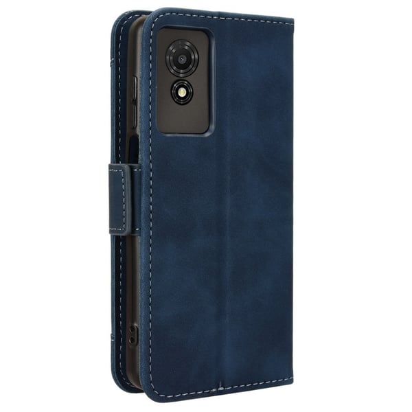 TCL 501 Leather Case with Multiple Card Slots Folio Flip Wallet Phone Cover - Blue