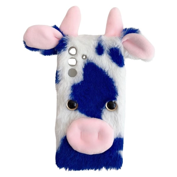 Samsung Galaxy A26 5G Case Fluffy Cows Ear Soft Flexible Protective Phone Cover - Blue