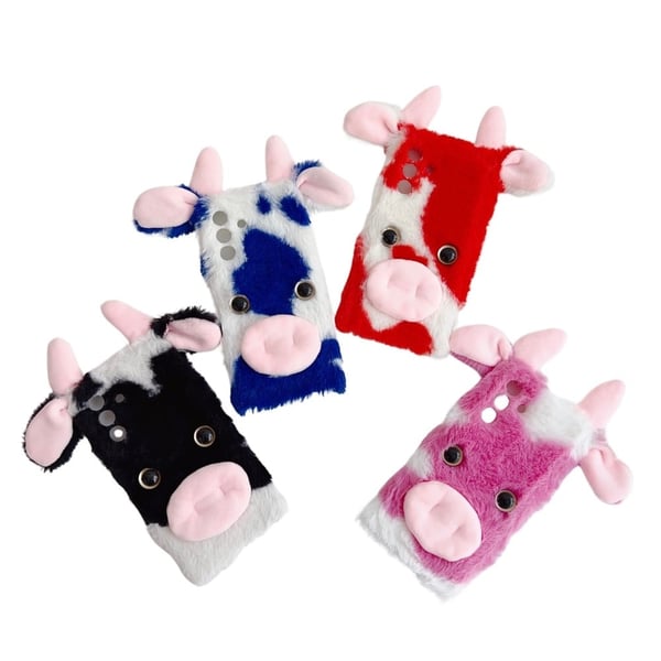 Samsung Galaxy A26 5G Case Fluffy Cows Ear Soft Flexible Protective Phone Cover - Rose