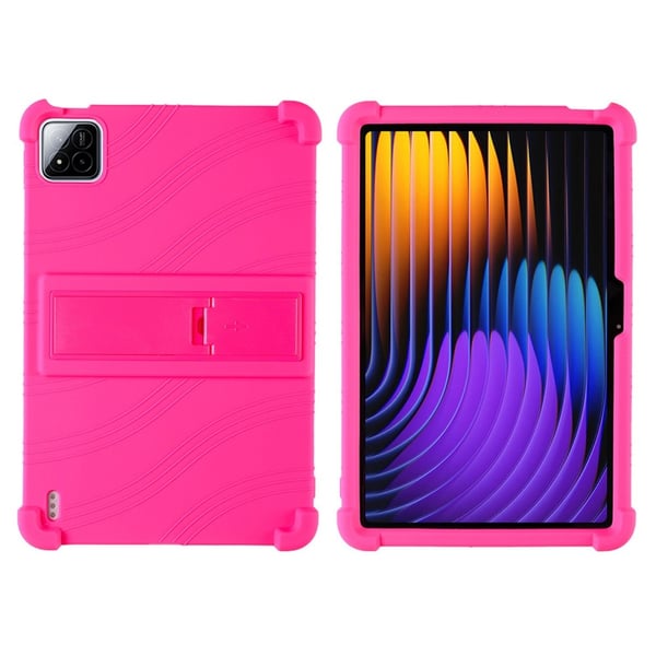 Xiaomi Pad 7 / Pad 7 Pro Silicone Case with Kickstand Rugged Protective Cover - Rose