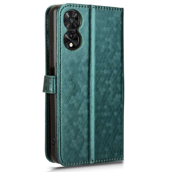 TCL 505 Wallet Phone Case Dots Pattern Vegan Leather Flip Cover - Green