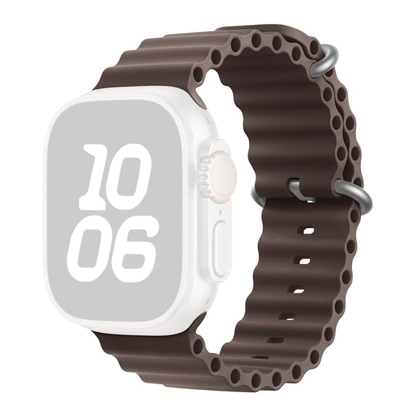 KALEBOL Ocean Silikoniranneke Apple Watch Series 10 46mm hengittävä pehmeä kelloranneke - Rannikkoharmaa