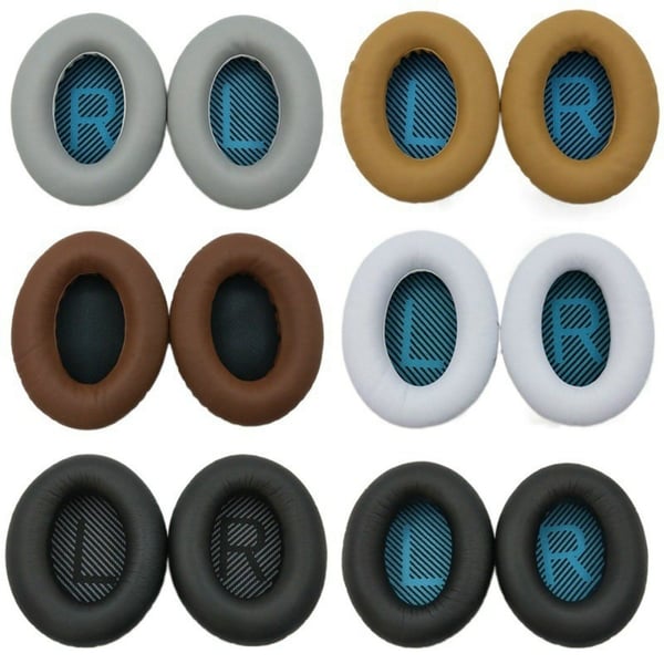 1Pair Replacement Ear Pads Bose QuietComfort 35 / 25 / 15 / 2 / AE2 Headphones Earpads Cushions - Apricot+Blue