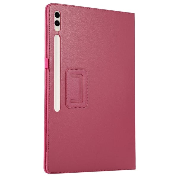 Samsung Galaxy Tab S10 Ultra Etui Bi-Fold Stand Læder Tablet Cover Litchi Texture - Rose