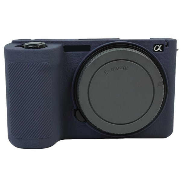 Sony Alpha ZV-E10 II kameran silikonikotelo liukastumisen estävä kiiltävä pinta suojakotelo - Laivastonsininen