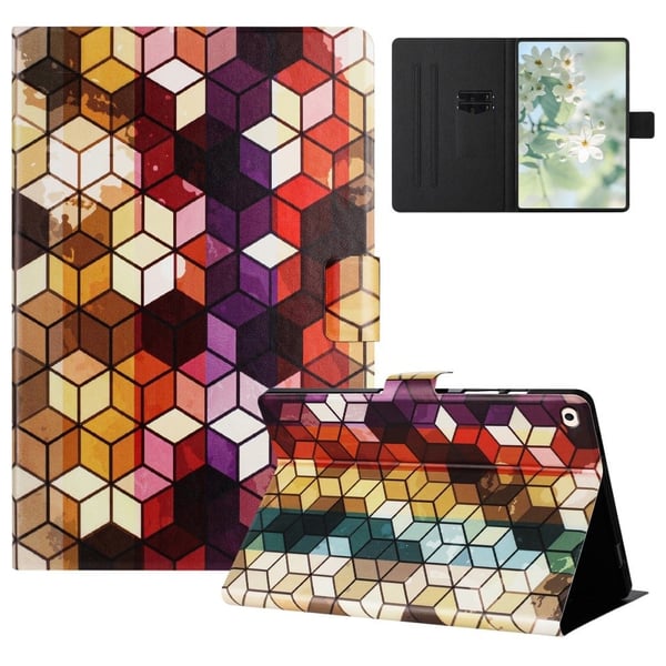 iPad mini (2019) 7,9 tommer / 4 / 3 / 2 / Mini Case Pattern Printed Stand Litchi Texture Leather Tablet Cover with Card Slots - Blok iPad mini (2019) 7,9 tommer / 4 / 3 / 2 / Mini Case Pattern Printed Stand Litchi Texture Leather Tablet Cover with Card Slots - Blok