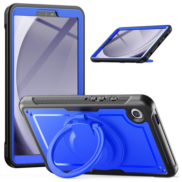 Samsung Galaxy Tab A9 (SM-X110 / X115 / X117) Etui med roterende kickstand Stødsikkert og fleksibelt tablet cover - Mørkeblå