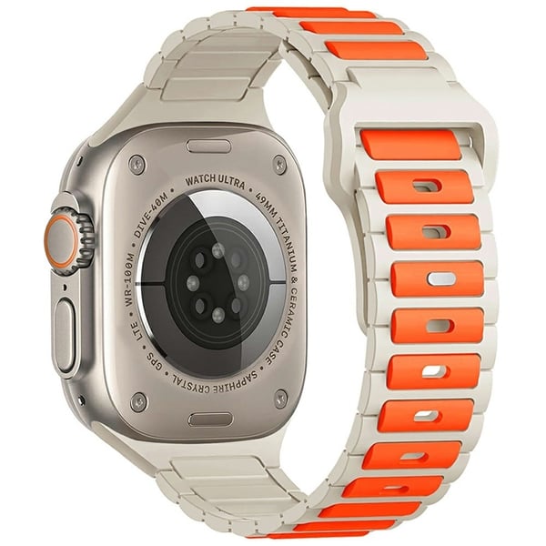 KALEBOL Silicone Watch Strap Apple Watch Series 10 46mm - Orange + Starlight