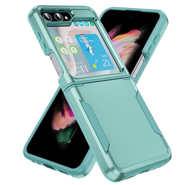 Samsung Galaxy Z Flip5 5G Etui Stødsikkert og fleksibelt faldbeskyttende telefon cover i militær kvalitet - Grøn