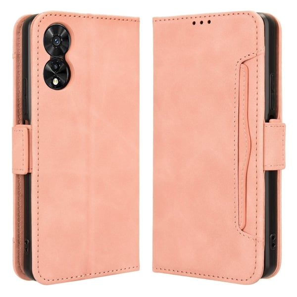 TCL 50 SE Case Vegan Leather Multiple Card Slots Shockproof Flip Phone Cover - Pink