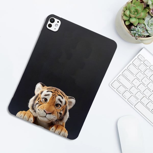 iPad Pro 11 (2024) Case Pattern Printing Slim Flexible Tablet Protective Cover - Little Tiger