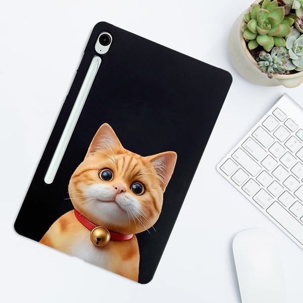 Samsung Galaxy Tab S9 FE / Tab S9 Case Pattern Printing Slim Flexible Tablet Protective Cover - Shorthair Cat