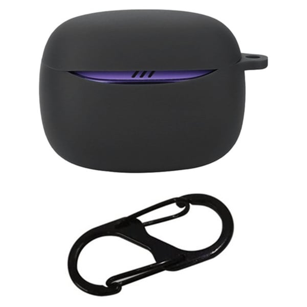 JBL Tune Buds 2 Bluetooth Earbuds Case Soft Silicone Cover with Anti-Lost Buckle - Black