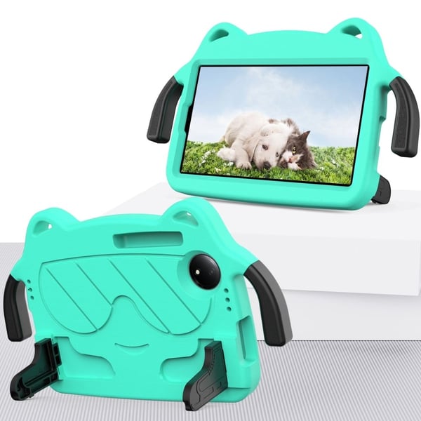Xiaomi Redmi Pad SE 4G 8.7 inch / TCL Tab 8 Gen 2 Case EVA and Bump Resistant Kickstand Tablet Cover Child-Friendly - Mint Green / Black