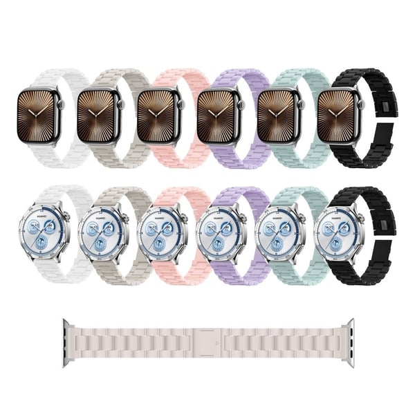 Watch Band Apple Watch Series 10 46mm Magnetic Clasp Candy 3-Bead Wrist Strap - Light Pink