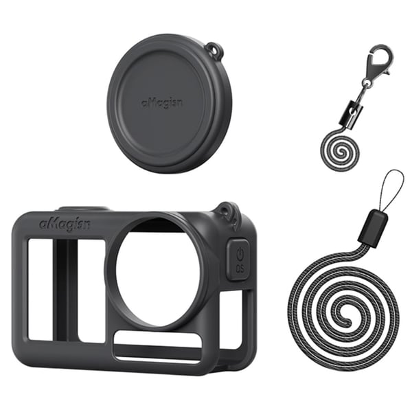 AMAGISN Silikonskydd DJI Osmo Action 5 Pro Tillbehör till sportkamera - Svart AMAGISN Silikonskydd DJI Osmo Action 5 Pro Tillbehör till sportkamera - Svart
