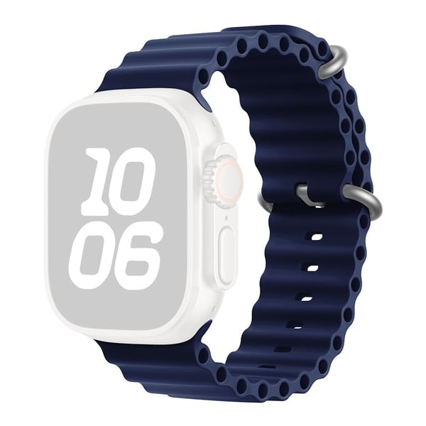 KALEBOL Ocean Silicone Band Apple Watch Series 10 42mm Breathable Soft Watch Strap - Midnight Blue