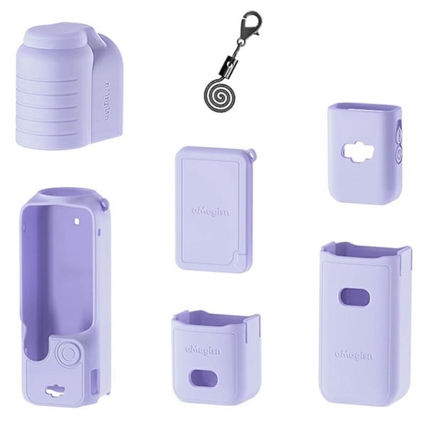 AMAGISN DJI Osmo Pocket 3 Silicone Protective Case Lens Cap Gimbal Guard Accessory - Purple AMAGISN DJI Osmo Pocket 3 Silicone Protective Case Lens Cap Gimbal Guard Accessory - Purple