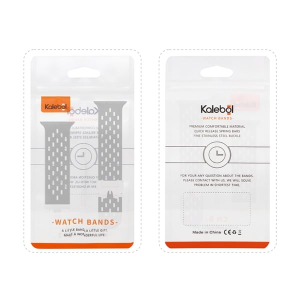 KALEBOL Silicone Band Apple Watch Series 10 46mm Hollow Strap with Silver Buckle - Starlight
