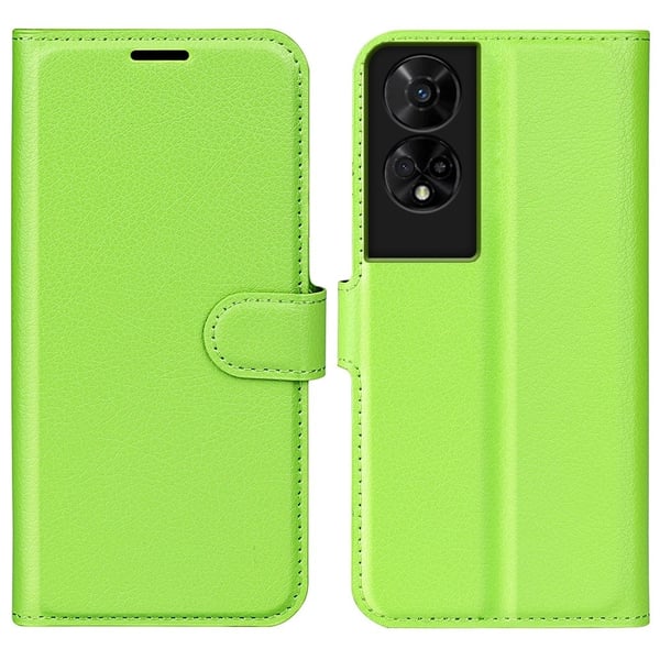 TCL 50 5G Case Litchi Texture stødsikkert Leather Wallet Phone Cover - Grøn