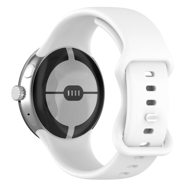 Google Pixel Watch 3 45mm silikoninen kellonauha säädettävä hihna korvaava ranneke - Valkoinen