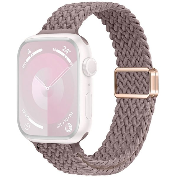 KALEBOL Braided Watch Band Apple Watch Series 10 46mm Elastic Nylon Strap - Smokey Purple