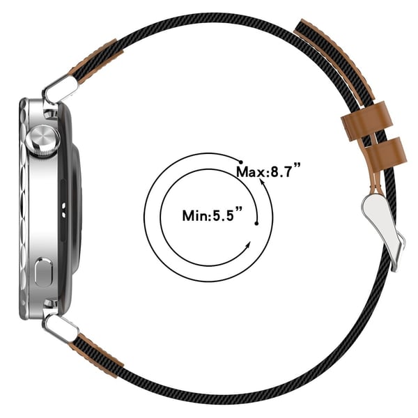 Watch Strap Huawei Watch GT 5 Pro 42mm / GT 5 41mm / GT 4 41mm Universal 18mm Nylon Leather Wrist Band - Starlight+Black