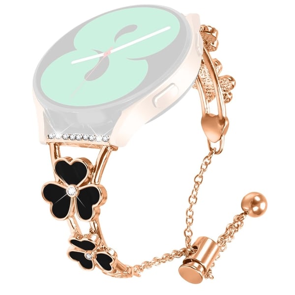 Samsung Gear Sport / S2 Classic Watchband Heart Clover Decor Zinc Alloy Metal Strap - Rose Gold