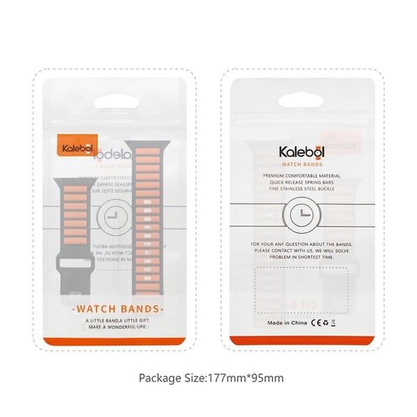 KALEBOL Silicone Watch Strap Apple Watch Series 10 42mm Dual Color Strap - Grey + Blue