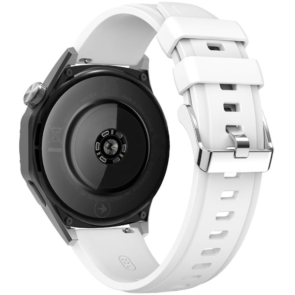 KALEBOL 22mm Silicone Watch Strap Samsung Galaxy Watch3 45mm / Huawei Watch GT 5 46mm / GT 5 Pro 46mm Wrist Band - White